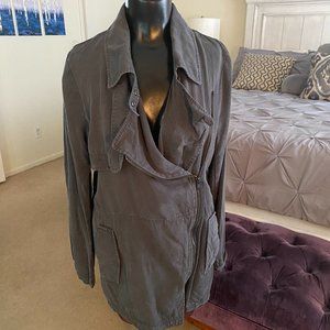 Gentle Fawn Charcoal Gray Tencel Zip-up Jacket sz XS